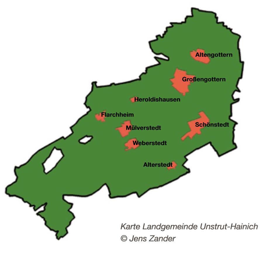 Karte Landgemeinde Unstrut-Hainich © Jens Zander Karte Landgemeinde Unstrut-Hainich © Jens Zander